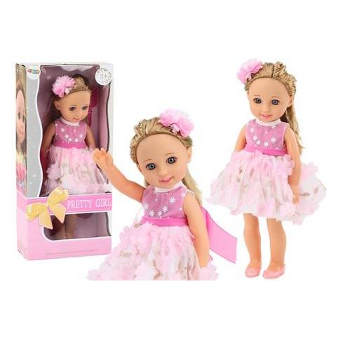 Lean Toys Puppe im rosa Kleid, 38 cm (52380243)