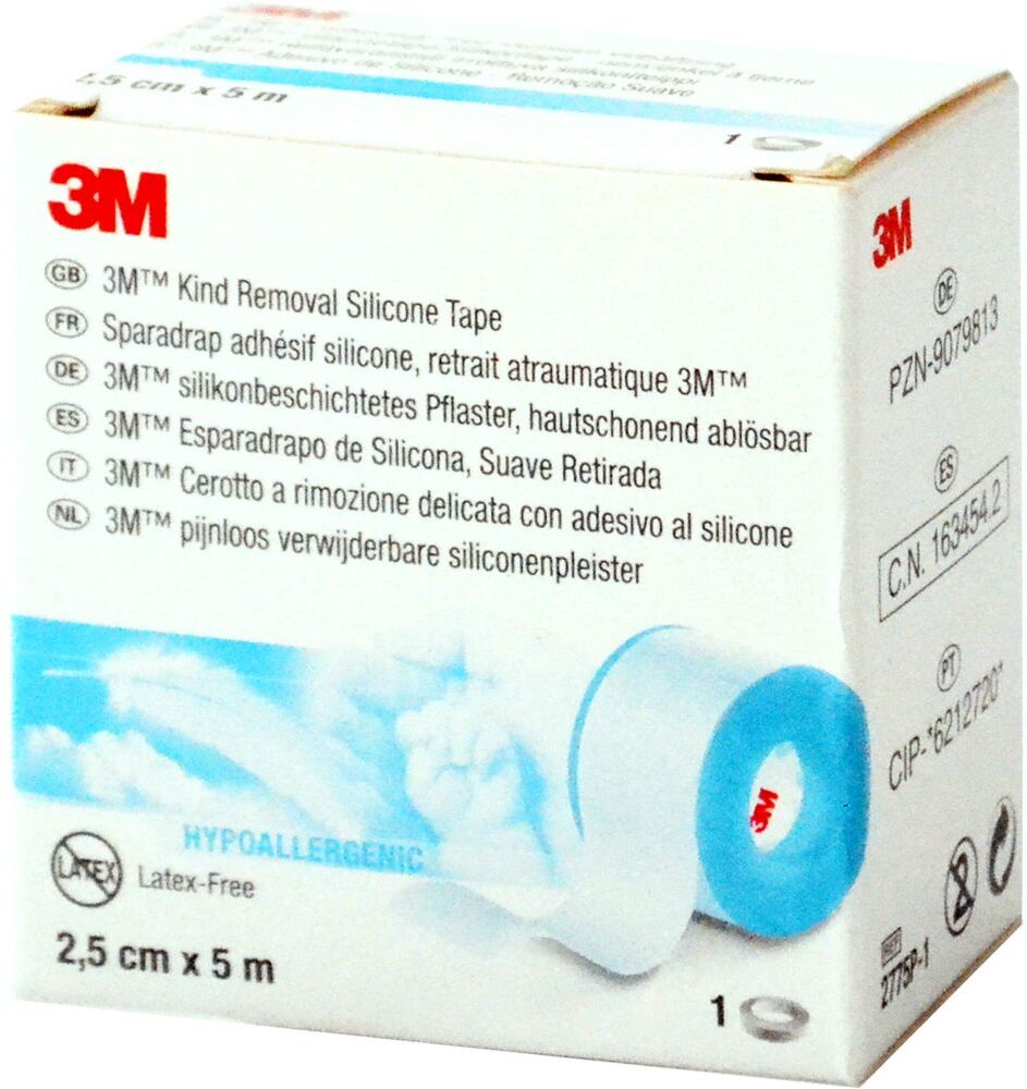3M silikonbeschichtetes Pflaster 2,5 cmx5 m Rollen