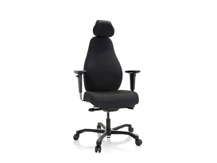 hjh OFFICE Fauteuil de Direction Professionnel RESISTIO XXL Tissu Chaise de Bureau Ergonomique\, Charge maximale 200 kg\, Utilisation 24h\, Noir