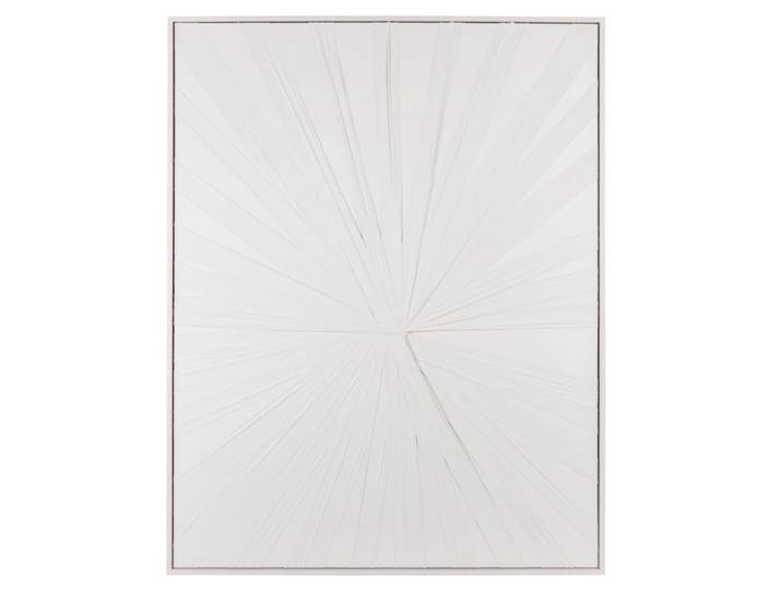Weiße, geprägte und bemalte Leinwand, 70 x 90 cm