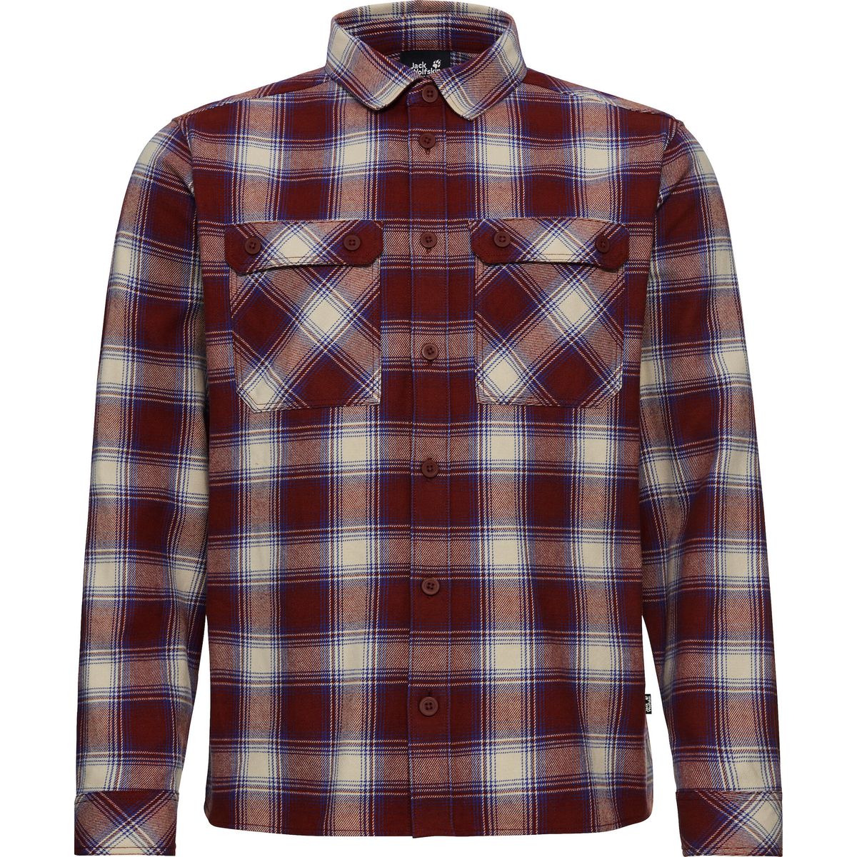 Jack Wolfskin Baja Flannel Shirt M check merlot (T0602) XL A65028_T0602_A12