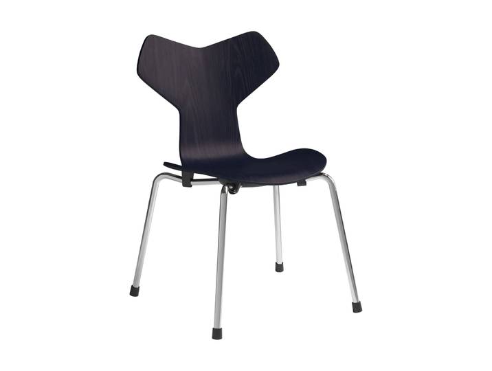 Fritz Hansen Chaise d enfant Grand Prix Midnight blue frêne peint-chrome'