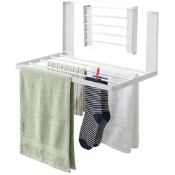 Relaxdays Magnetischer, faltbarer Wäschetrockner Weiß