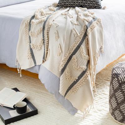 Livabliss Armel Multi-Textured Ivory Cotton Throw