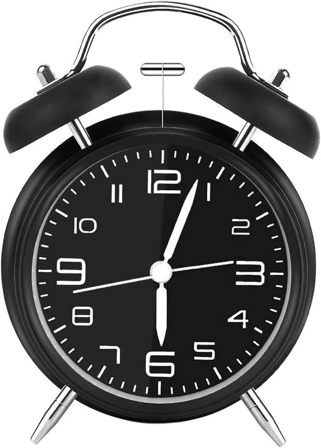 SnelShoppen Analoge Alarmklok met Nachtlamp en Luide Alarm, Zwart