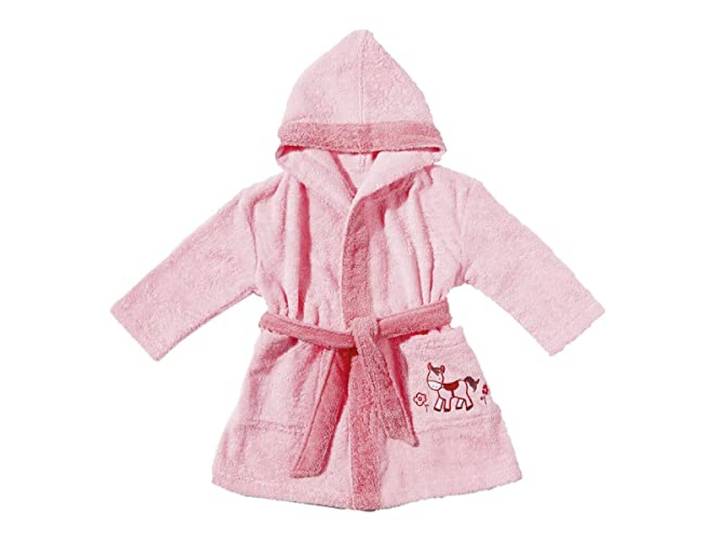 Egeria 501017 Pony Kapuzenmantel Baby Bademantel, Bio Baumwolle, 32 x 24 x 10 cm, Rose