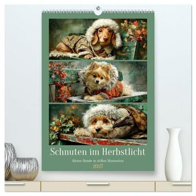 Schnuten im Herbstlicht. Kleine Hunde in stillen Momenten (hochwertiger Premium Wandkalender 2027 DIN A2 hoch), Kunstdruck in Hochglanz