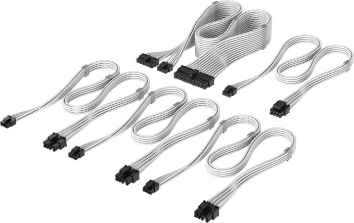 Corsair Premium Sleeved DC Cable Starter Kit, für Typ-5-Netzteil - weiß