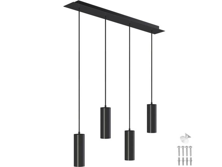 tectake Hängeleuchte Lumea, 75 x 9 x 146 cm, schwarz, Schwarz, Metall, Gu10, 75x146x9 cm, Lampen & Leuchten, Innenbeleuchtung, Hängeleuchten, Pendelleuchten