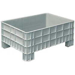 BRB Palettenbox mit Außenrippen und 4 Füßen, LxBxH 1200x800x520 mm, grau