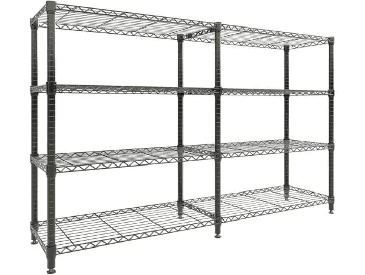 GarveeHome Schwerlastregal, Metallregal 4 Regalböden Je 120 kg Belastbar, Lagerregal 150x35x151(h) cm, Drahtregale Kellerregal Max. Gewicht 480kg, Höhenverstellbar Und Nivellierfüßen