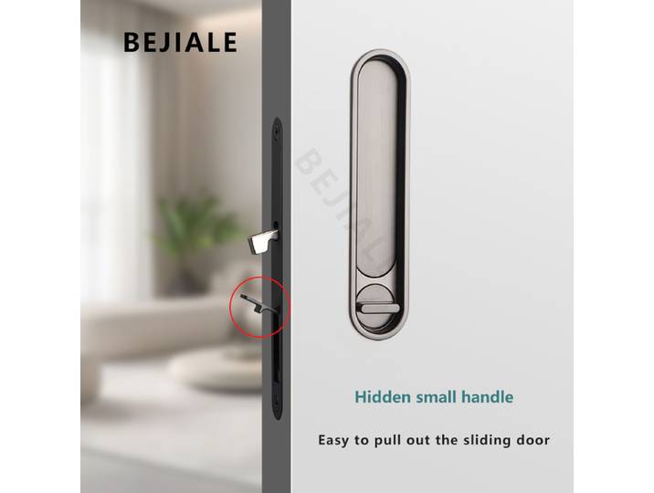 Serrure de porte coulissante en bois de porte de poche serrure de porte coulissante avec poignée latérale balcon cuisine salle de bains serrure de crochet de porte Invisible