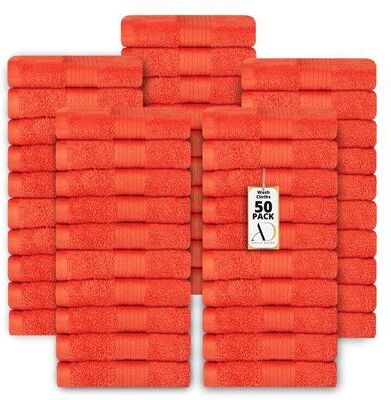 Ample Decor Highly Absorbent Cotton Plush Washcloths 12x12 Inch - 50 Pcs