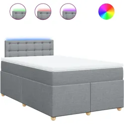 vidaXL Boxspringbett mit Matratze Hellgrau 120x190 cm Stoff