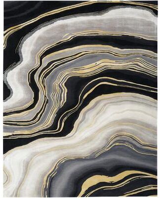 Nourison Prismatic Silver Green Modern Luxe Hand-Tufted Indoor Rug