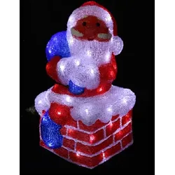 Lex LED Weihnachtsfigur Acryl Weihnachtsmann 38cm Figur beleuchtet Weihnachtsdeko