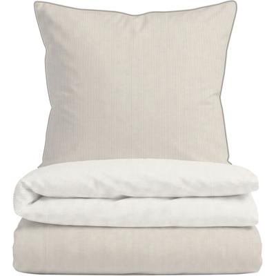 Wendebettwäsche BIBERNA "0615211 Premium Satin aus 100% Baumwolle mit Reißverschluß", beige (natur), B/L: 155cm x 220cm, 1 Stk., 1 Stk., Mako-Satin, B/L: 80cm x 80cm, 2 Stk., Mako-Satin, Obermaterial: 100% Baumwolle, Bettwäsche, Wendebettwäsche,...