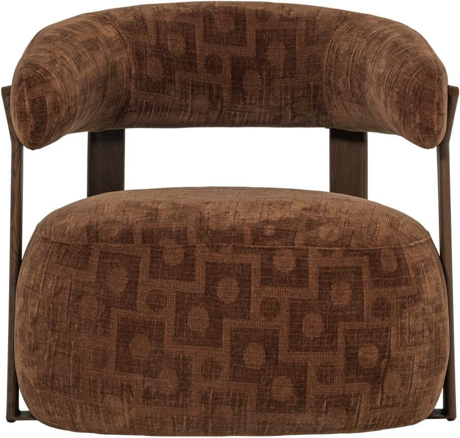 WOOOD Fauteuil en tissu hush marron Marron 73x78x82cm