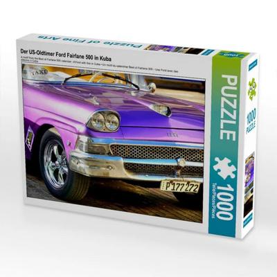 CALVENDO Puzzle Ein Motiv aus dem Kalender Best of Fairlane 500 - Ein Ford mit Flossen in Kuba | 1000 Teile Lege-Größe 64x48cm Foto-Puzzle für