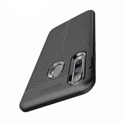 Screenguard Honor 20 Lite Hülle Leather Design TPU Cover (Honor 20 Lite), Smartphone Hülle, Schwarz