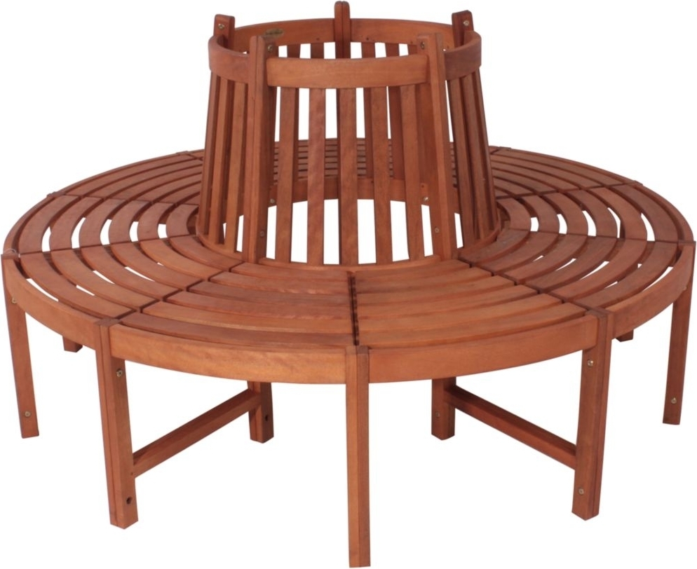 Baumbank >Fontana< in braun aus Massivholz - 160x91x160cm (BxHxT)