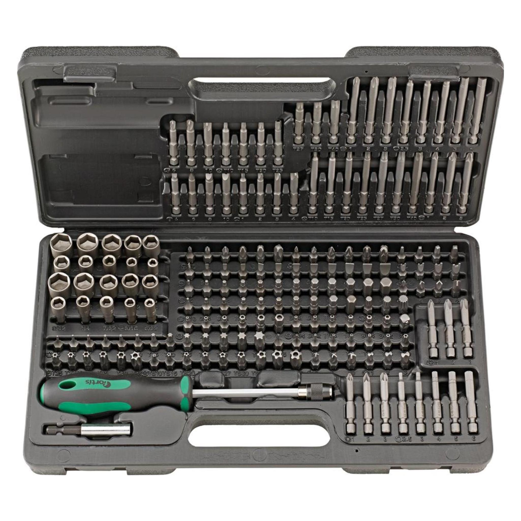Fortis Bit Sortiment gemischt mit Schnellwechselhalter 185 Teile (4317784729239)