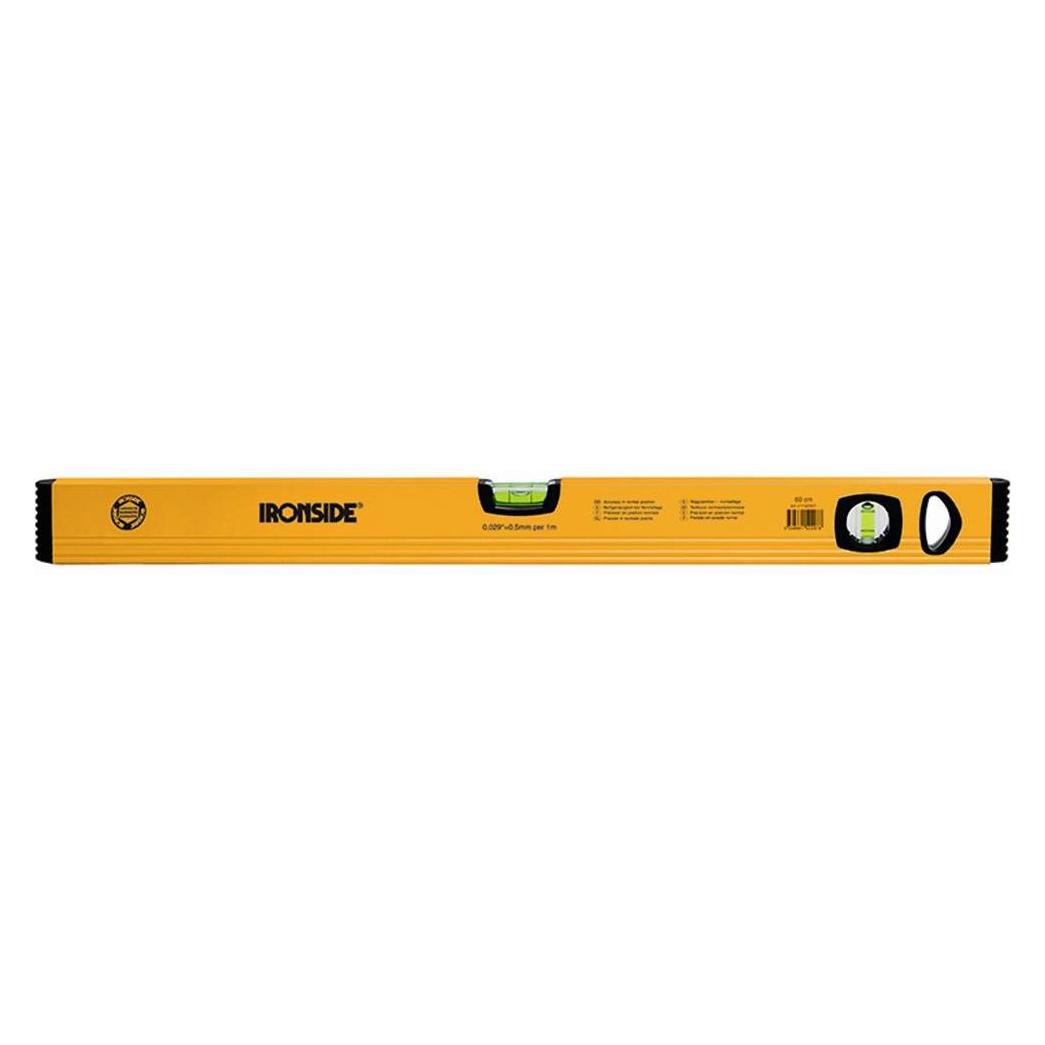 Ironside Alu-Wasserwaage 60 cm, 2 Libellen, gelb pulverbeschichtet (60 cm) (100233)