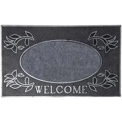 FUSSMATTE Welcome silber-grau 45/75 cm