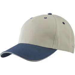 Myrtle Beach Unisex 5-Panel Sandwich Kappe Klassische Cap MB6526 beige/navy/beige one size