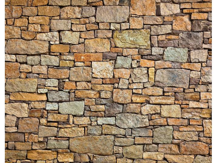 Fototapete PAPERMOON Stone Wall , bunt, B:2,5m L:1,86m, Vlies, Tapeten, Fototapete