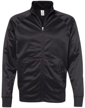 Independent Trading Co. EXP70PTZ Athletic Men's Ltwght Poly Tech Track Jacket in Black size 2XL   Polyester