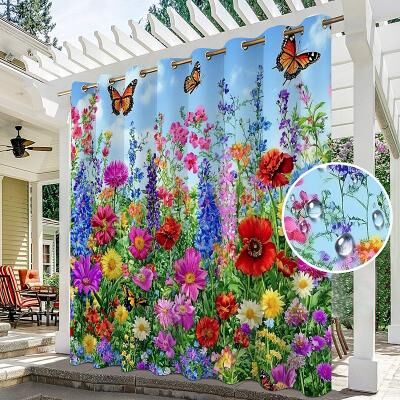 LightInthebox Heavy Duty Outdoor Waterproof Curtain Panel – Patio, Pergola Porch Privacy Drapes, UV Resistant, Mold Mildew Proof, Easy Install