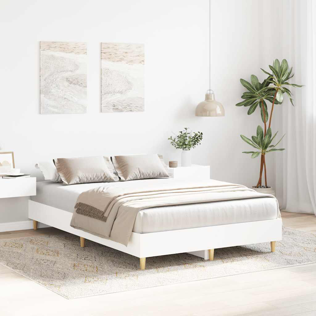 Alpen Home Bed Frame No Mattress Engineered Wood White 143 x 193cm