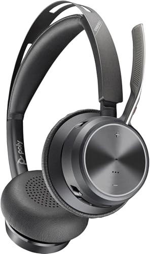 HP Poly Voyager Focus 2 USB-C Headset met USB-C/A Adapter, Active Noise Canceling, Bluetooth, Zwart