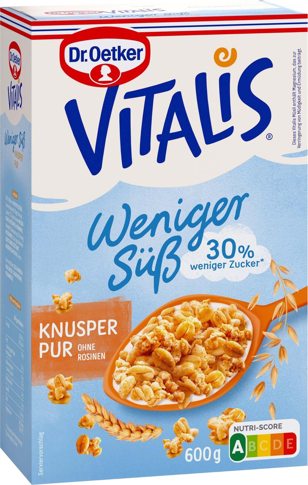 Dr. Oetker VITALIS Knusper Pur Müsli weniger süß 600,0 g 827267008