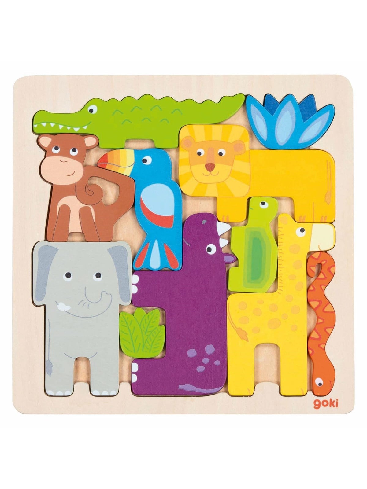 Goki Wooden Puzzle Safari 11pcs. Holz