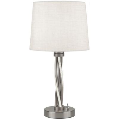 SEARCHLIGHT LED Tischleuchte "Vegas LED-Tischleuchte - Satinsilber", silber (satinsilber, weiß), H: 47cm, 1 Stk., Leuchten, LED Tischleuchte