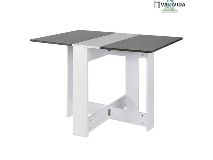 VARIVIDA 1X Table pliante (blanc+mélange de béton)