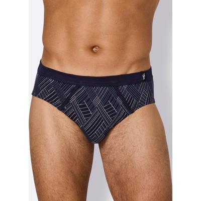 Slip WÄSCHEPUR, Herren, Gr. 9, 3 Stk., blau (marine, sortiert), 100% Baumwolle, Unterhosen Slip