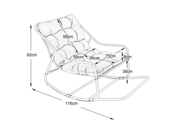 Chaise de rocking extérieur Avec coussin épais doux Coussin confortable Pour le salon Chambre Salle de lecture