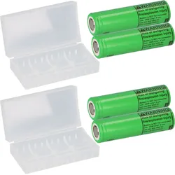 4x LG INR18650-MJ1 3500mAh 10A Flat Top + 2x 18650 Akkubox