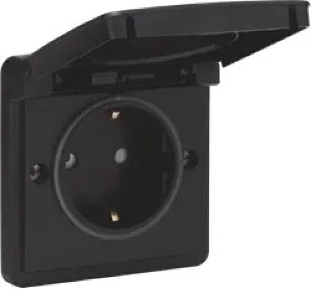 Niko WCD wandcontactdoos, 1-voudig, zwart