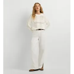Pepe Jeans für Damen. PL7000204 Pullover Aveline gebrochenes Weiß (M), Lässig, Baumwolle, Langarm