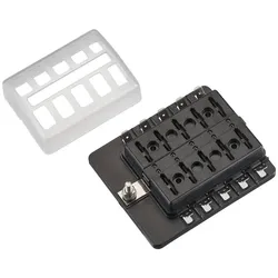 KFZ-Flachsicherungshalter mit LED Indikator für 10 Sicherungen 30A/32V DC (Schnellanschluss)