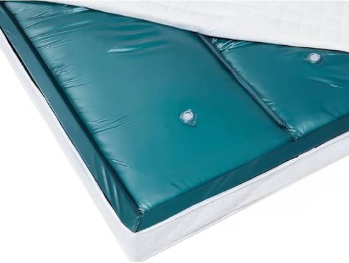Wasserbett Matratze Dual 180 x 200 cm Stark beruhigt blau mit Schaumrahmen