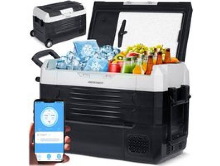 Réfrigérateur de voyage à compresseur - JANSHOP - Icemax 400 - 40 L - Noir et Gris - Silencieux 45 dB