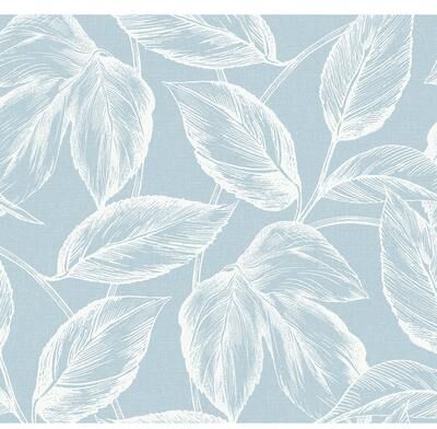 Seabrook Designs Beckett Sketched Leaves Unpasted Wallpaper