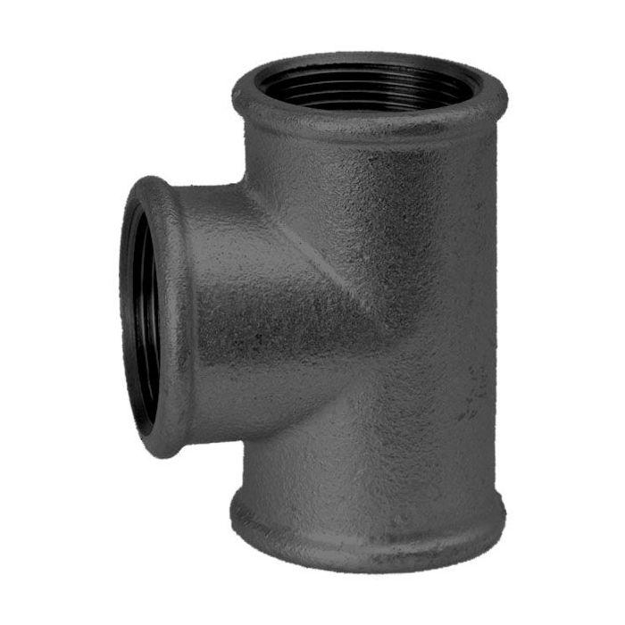 Hermann Schmidt Temperguss T-Stück 2" Innengewinde, schwarz