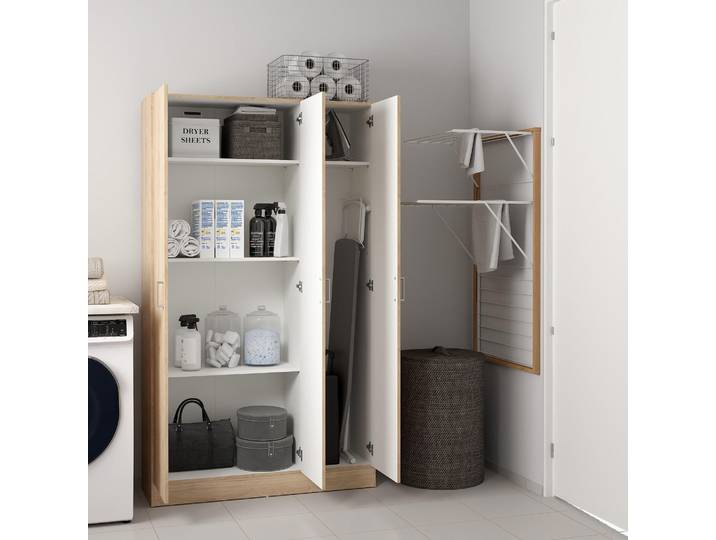 Vado - Grande armoire multiusage\, 104x181h cm chêne brun\, 4 étagères