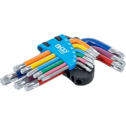 BGS 74457 Satz Winkelschlüssel Multicolour kurz T-Profil (für Torx) T10 - T50 9 teilig